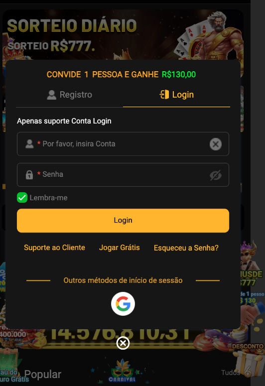 Aplicativo móvel BET3333